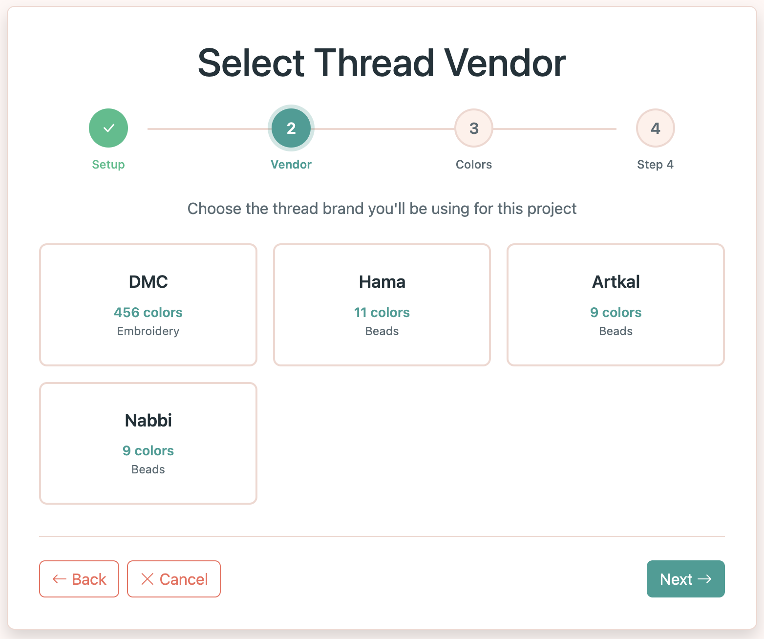 Thread vendor selection