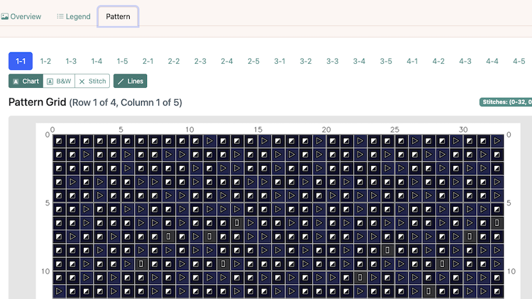 Symbol chart pattern grid with page navigation