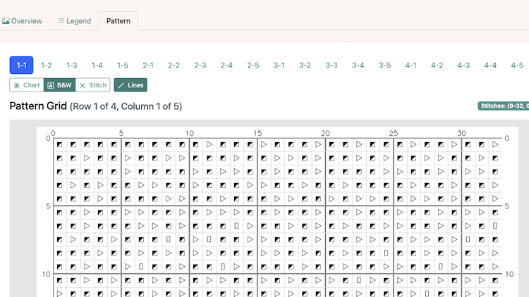 Black and white symbol chart for easy reading